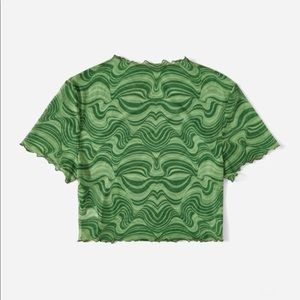 Cute green mesh crop top